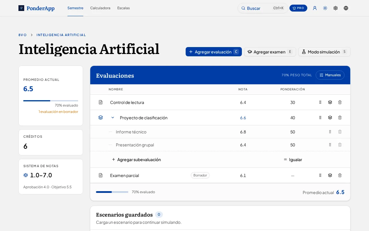 Curso en PonderApp Web
